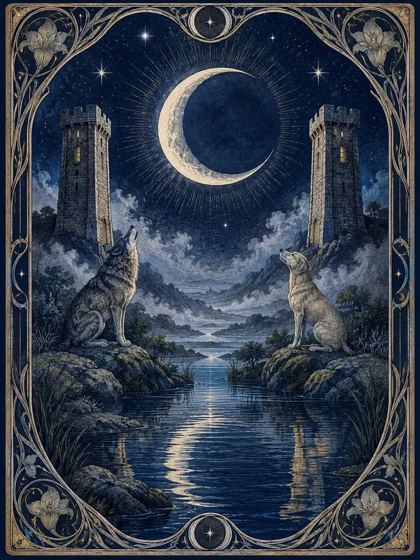Midnight Moon tarot card style preview