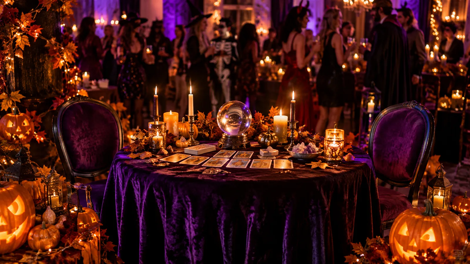 Halloween party with a tarot reading station